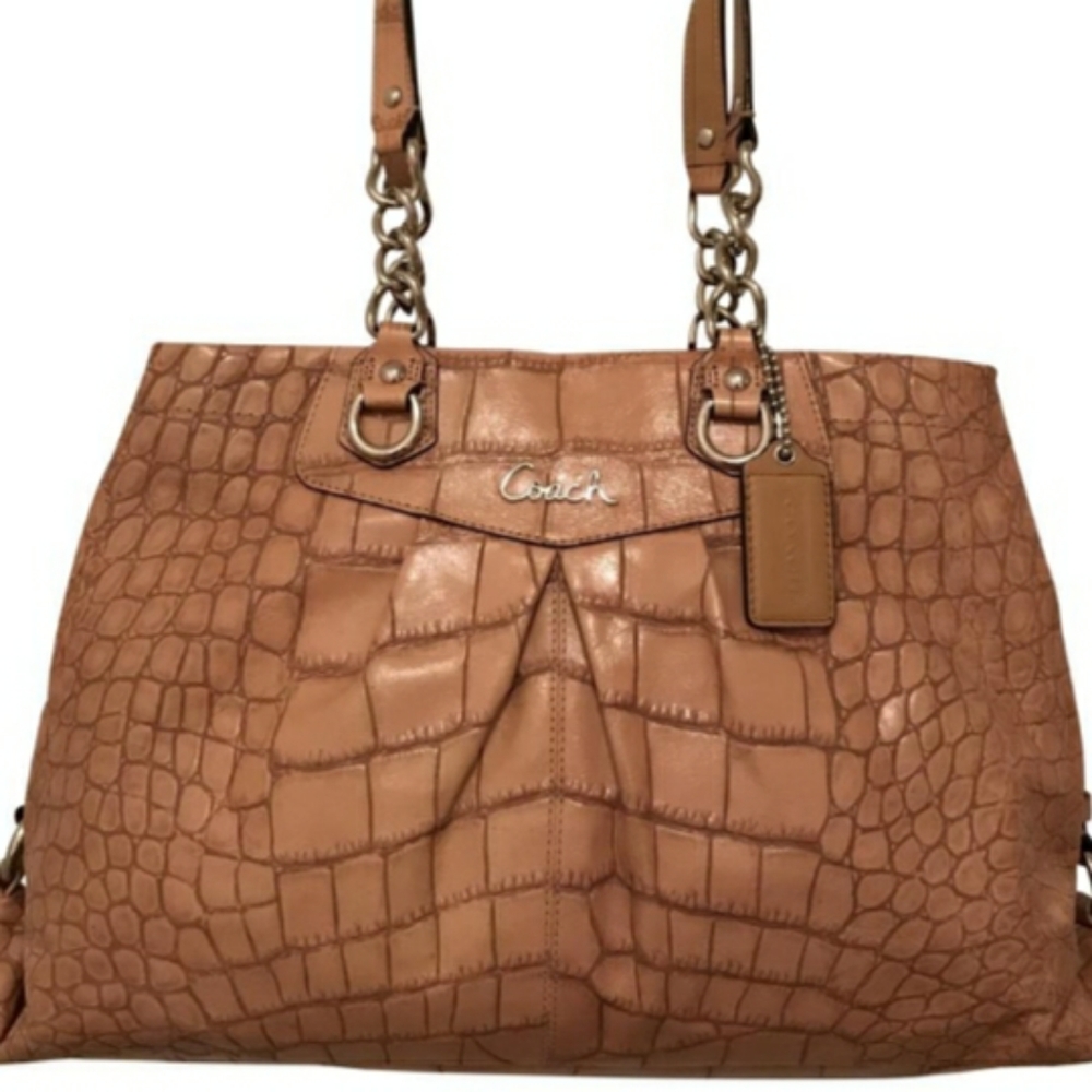Coach ashley carryall exotic leather satchel